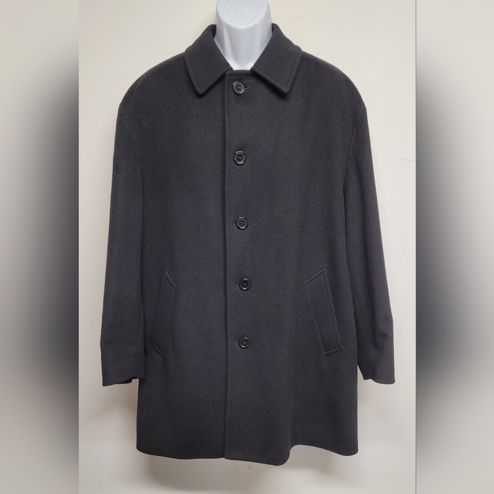 Men's Brooks Brothers Black 100% Lambswool Coat Italy Excellent Condition 40 / S